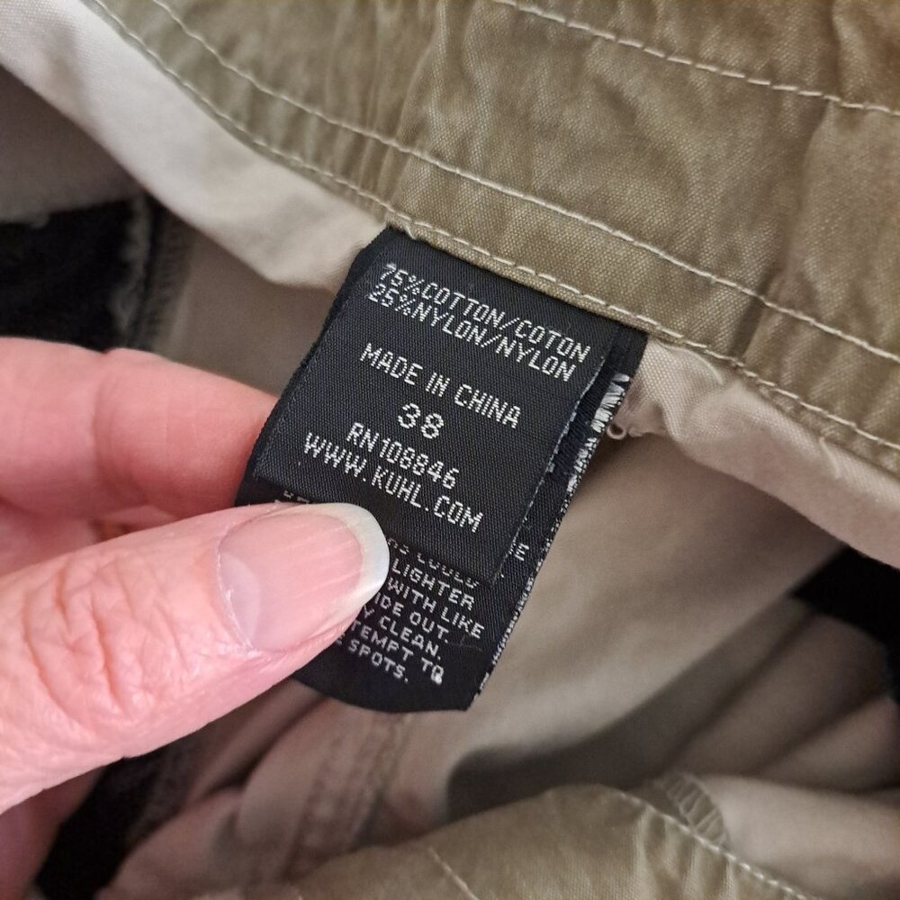 Kühl Mens Cargo Shorts 38 Tan Cotton/Nylon Outdoor Khaki 10.5" Inseam Flat Front - Picture 6 of 15